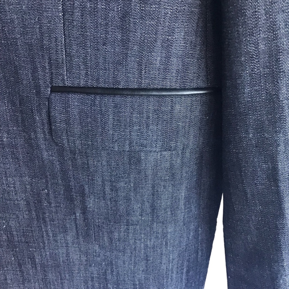 EXPRESS Men Photographer Suit Jacket Fitted Faux Leather Trim Size 36 Short NWOT - Picture 4 of 7